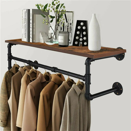 porte manteau etagere brun noir