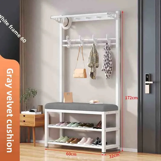 Meuble d'entrée avec banc et porte manteau