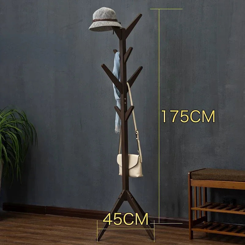 porte manteau en bois brun foncé