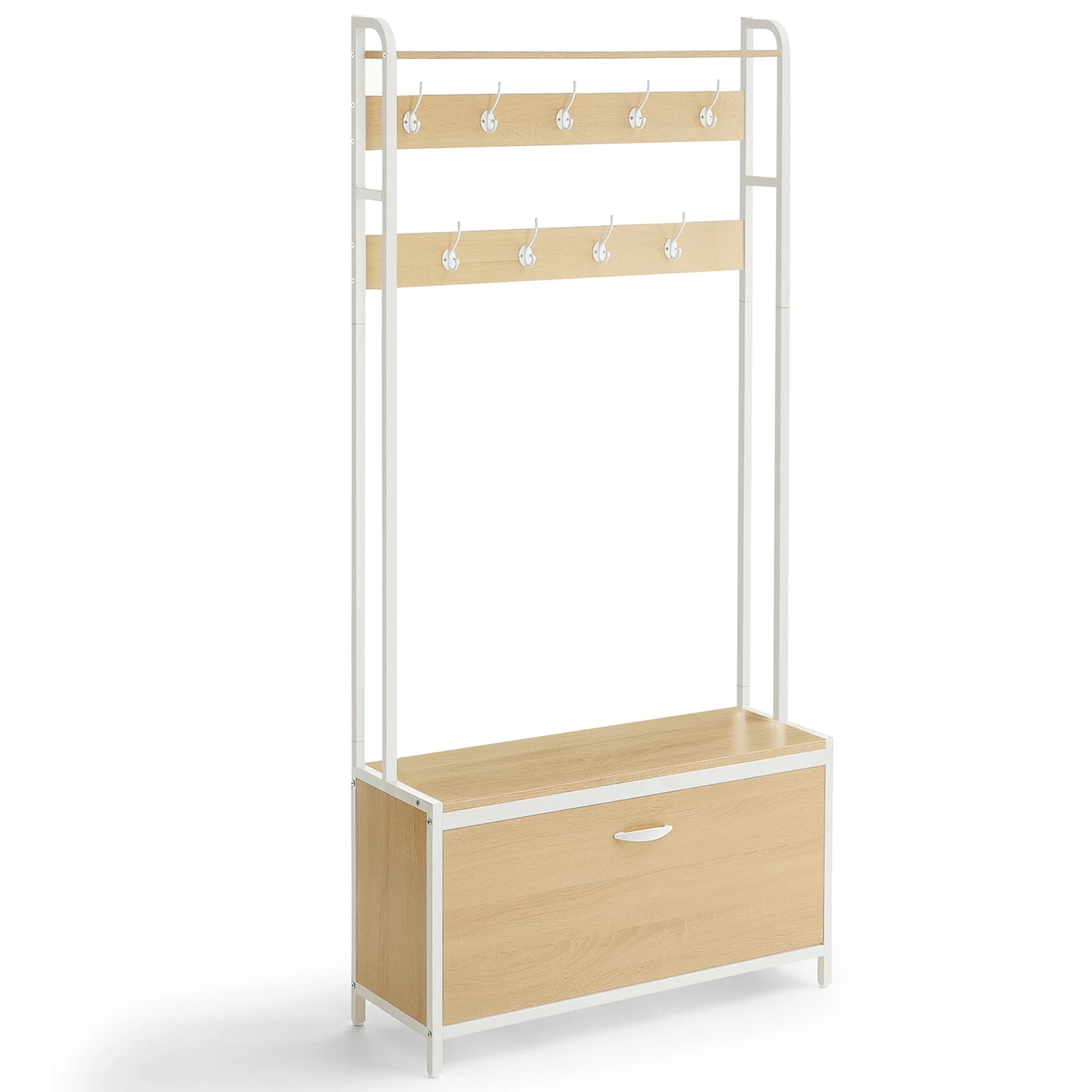 meuble chaussure avec banc et porte manteau naturel
