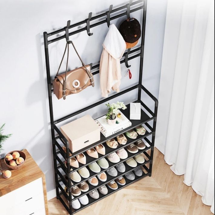 meuble d'entrée porte manteau noir