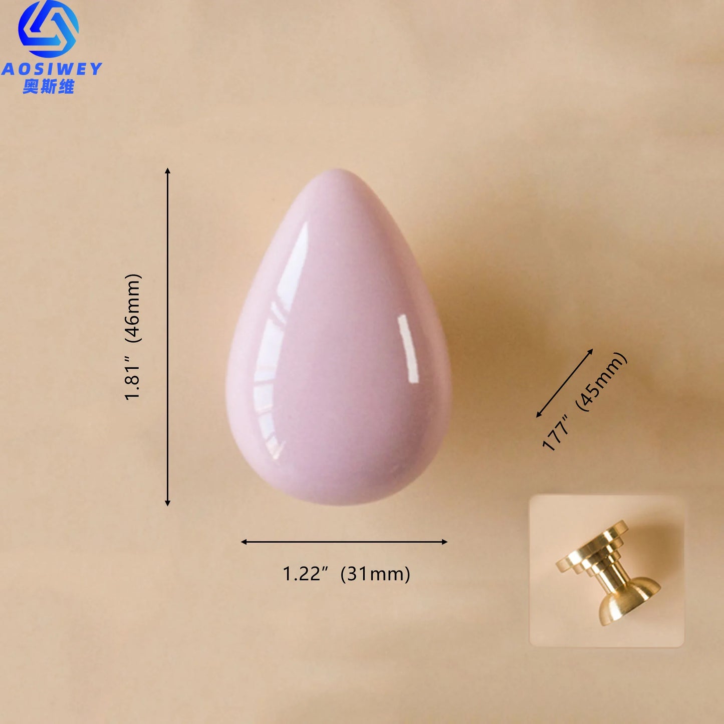 patère en céramique rose