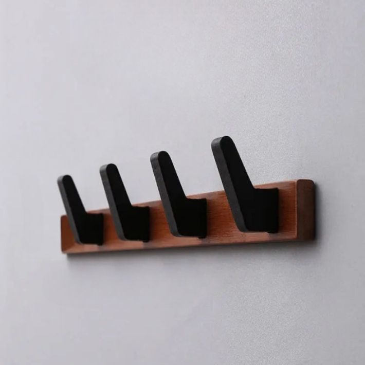 patere bois scandinave rétro 4 crochets