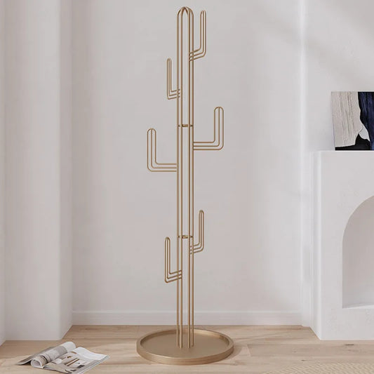 porte manteau cactus design doré