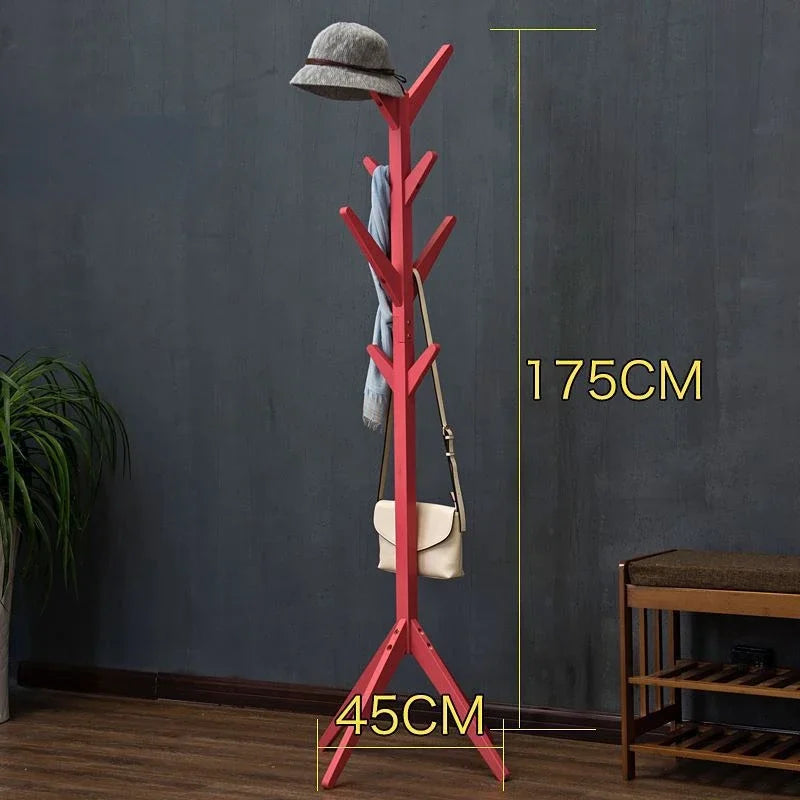 porte manteau en bois rouge