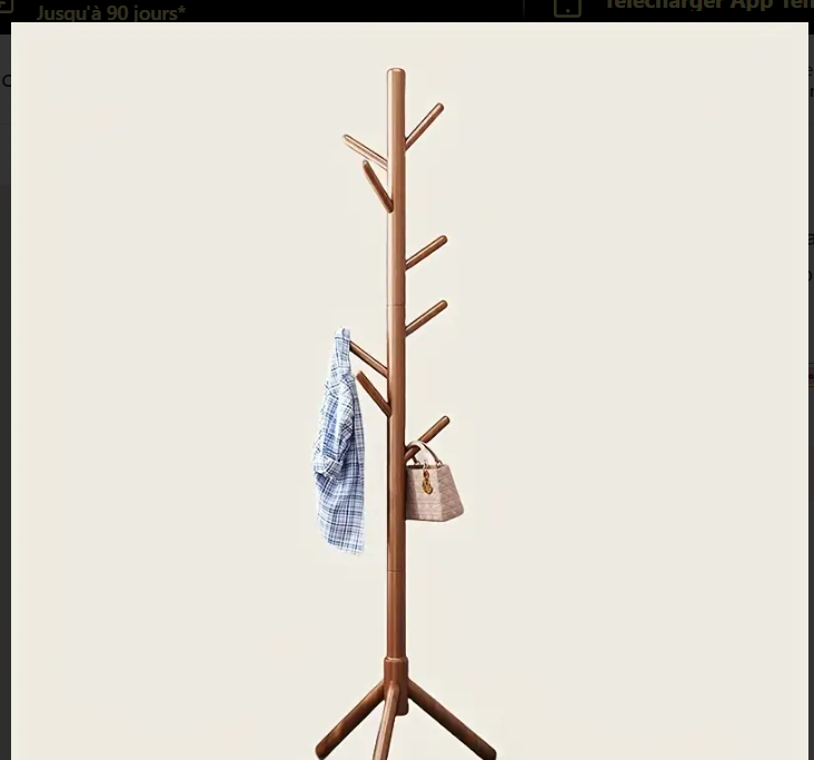 Porte manteau en bois sur pied