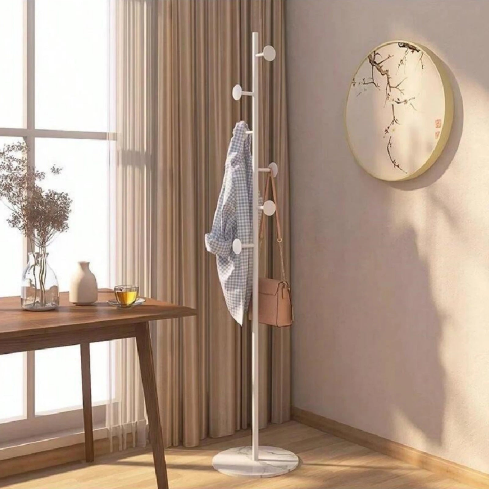 porte manteau en métal blanc