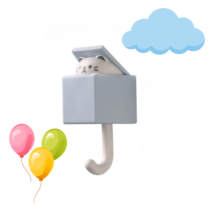 porte manteau maternelle original chat gris