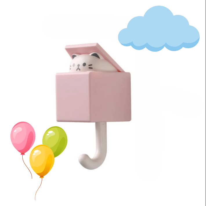porte manteau maternelle original chat rose