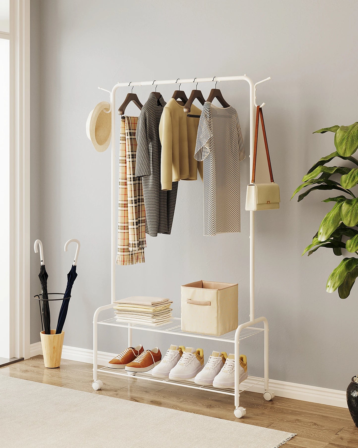 porte manteau mobile blanc