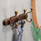 porte manteau mural ancien bois foncé 3 crochets