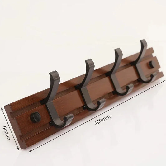 porte manteau mural bambou rétro 4 crochets