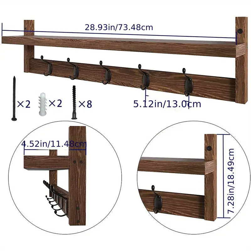 porte manteau mural en bois