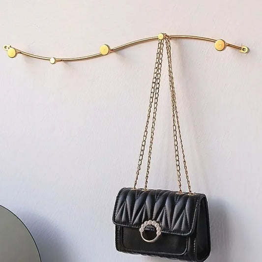 porte manteau mural en fer doré S