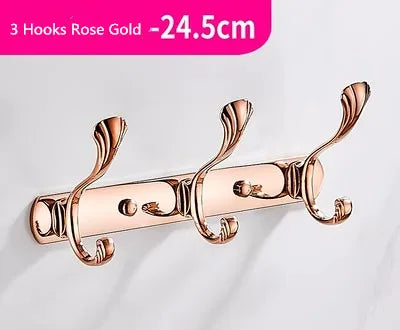 porte manteau mural laiton rose poudrée 3 crochets
