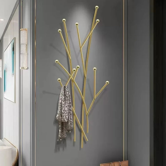 porte manteau mural metal design doré