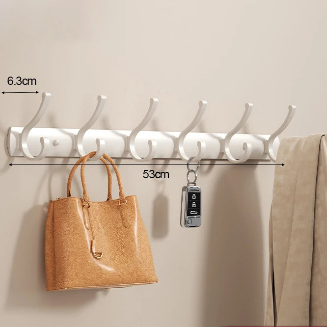 porte manteau mural metal vintage blanc 6 crochets