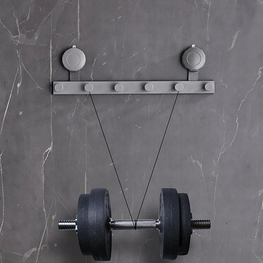 porte manteau mural salle de bain gris 6 crochets