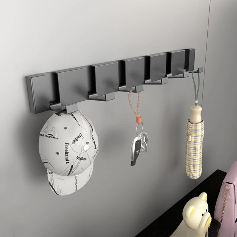 porte manteau mural sans percer gris 6 crochets