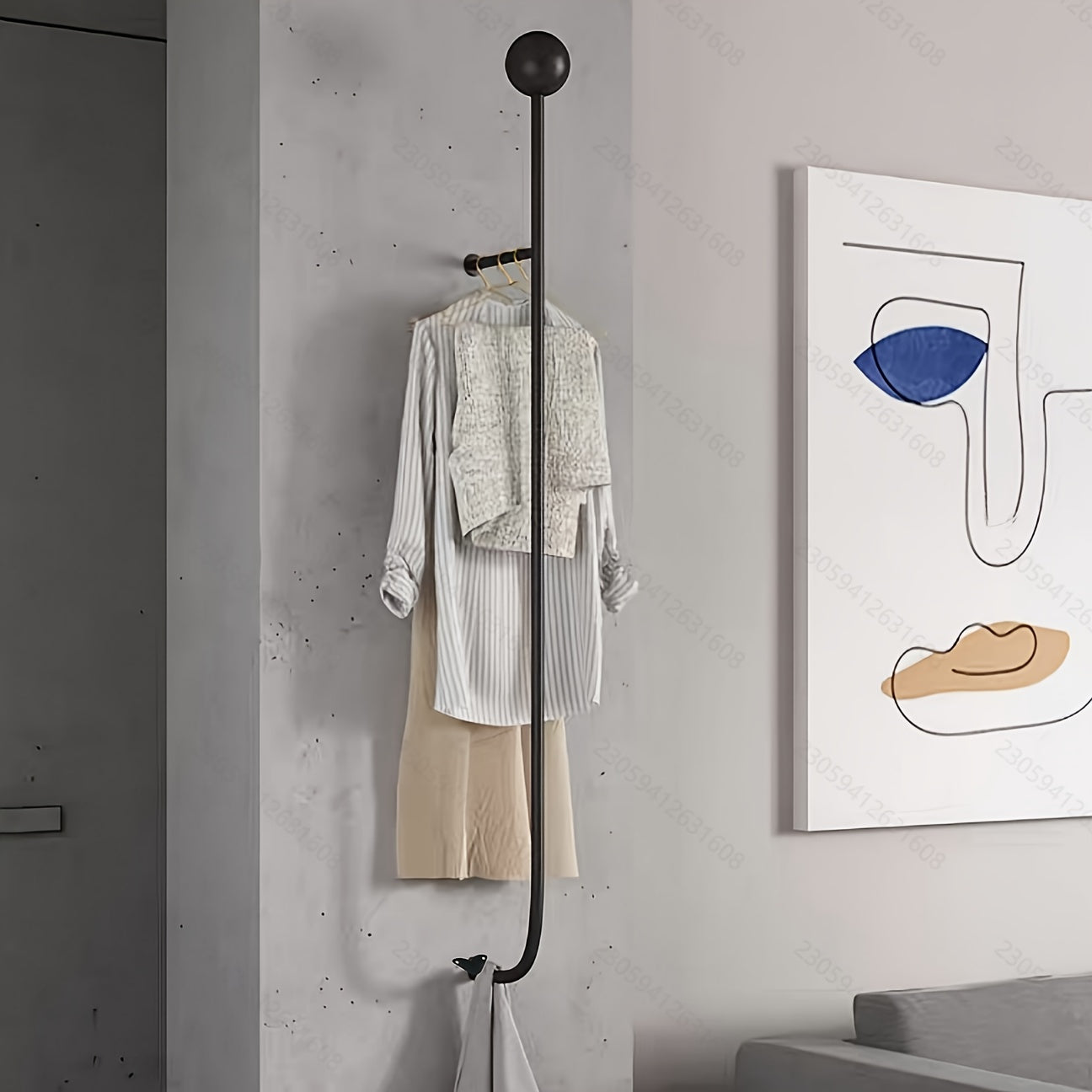 porte manteau mural vertical