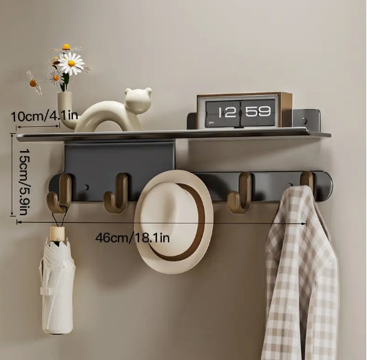 porte manteau petit espace gris 5 crochets
