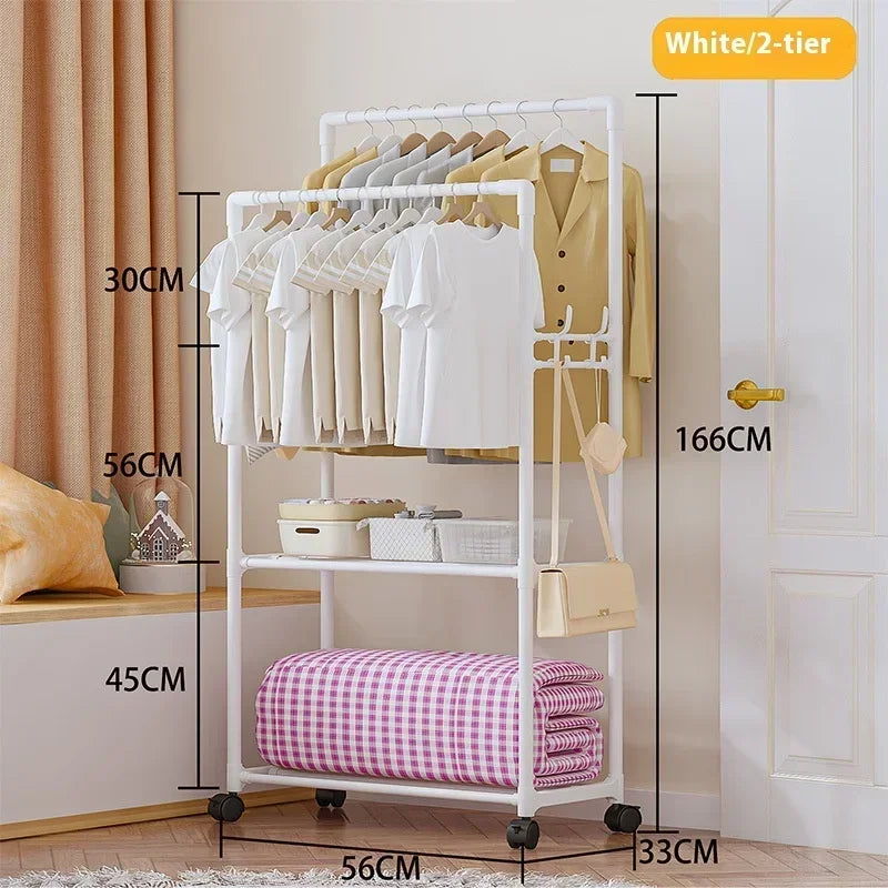 porte manteau portant vestiaire blanc 2 couches