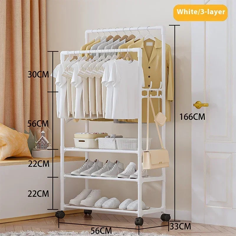 porte manteau portant vestiaire blanc 3 couches