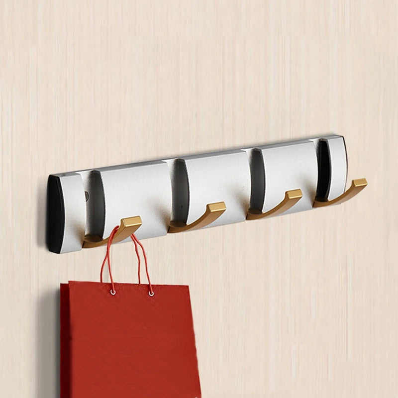 porte manteau salle de bain design argent 4 crochets