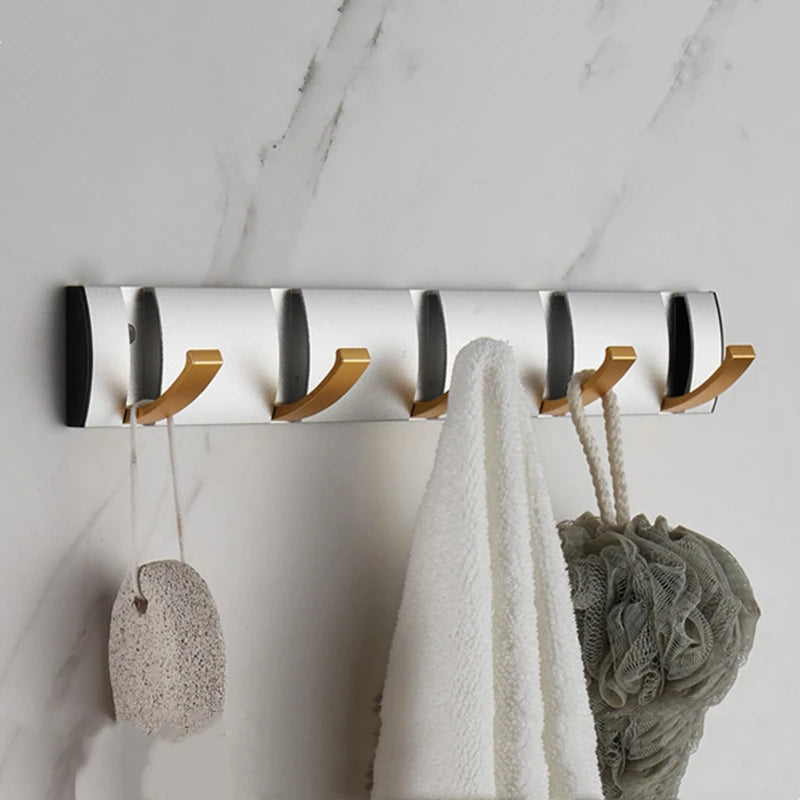 porte manteau salle de bain design argent 5 crochets