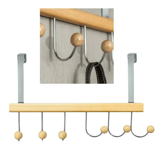 Porte manteau pour salle de bain bois et métal