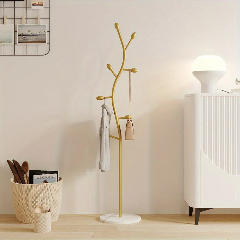 porte manteau sur pied design doré