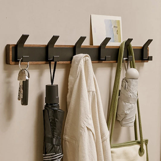 porte manteau mural bois et noir
