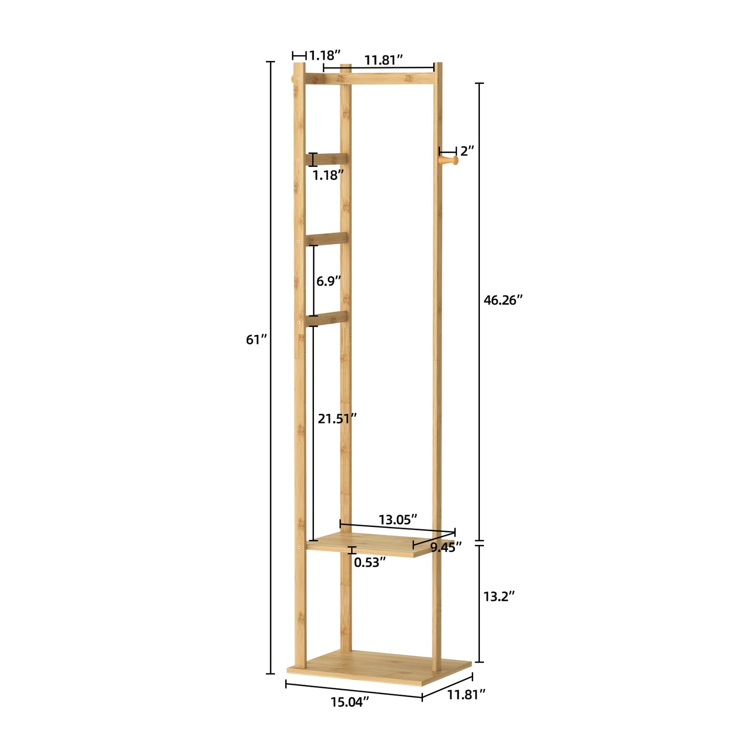 porte manteau d'angle  bois
