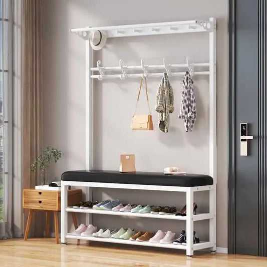 Meuble d'entrée avec banc et porte manteau