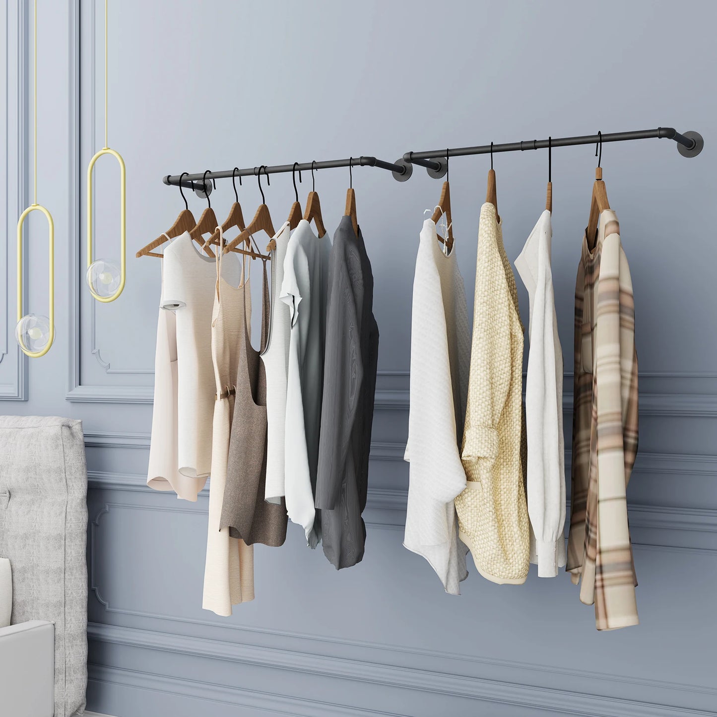 barre porte manteau metal