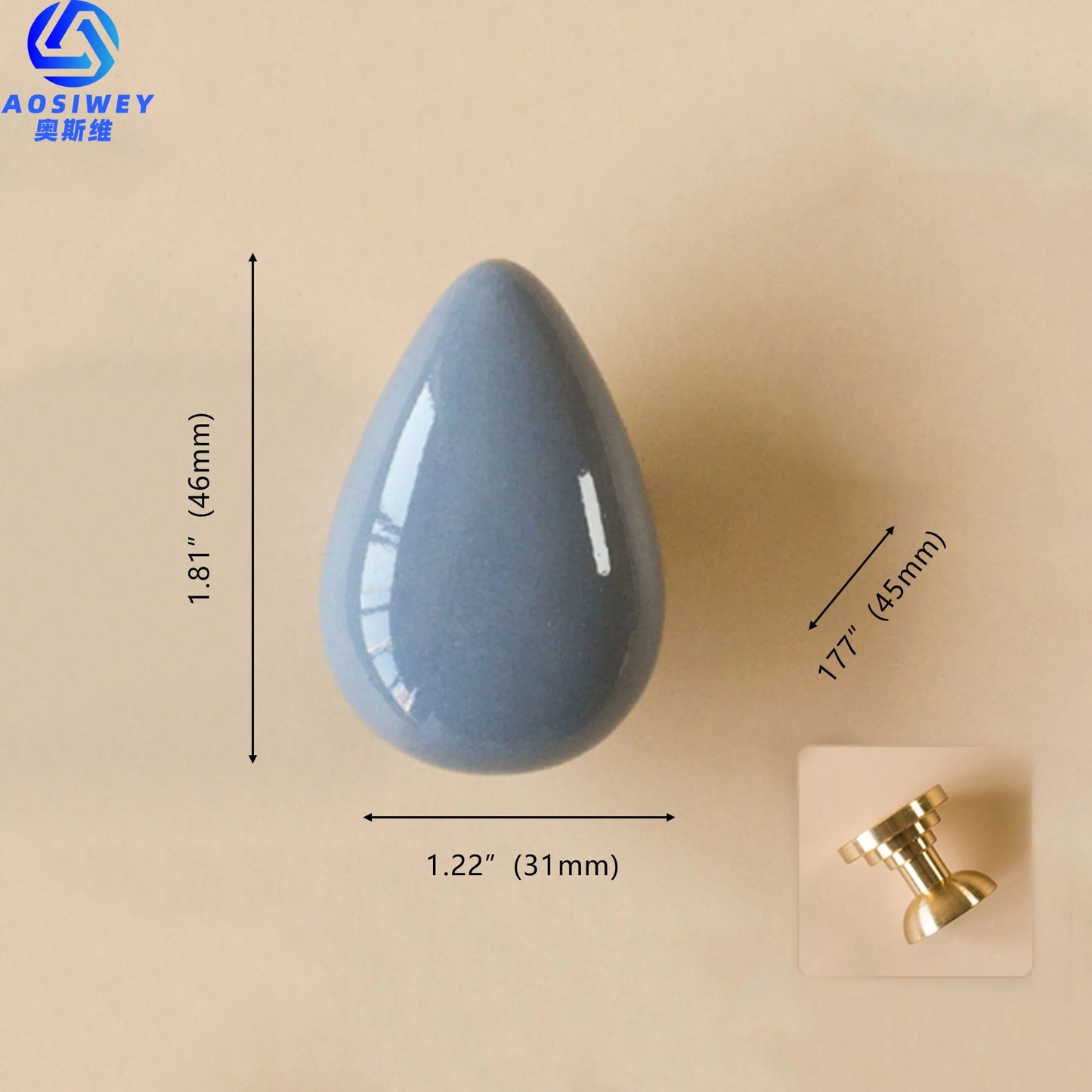 patère en céramique grise