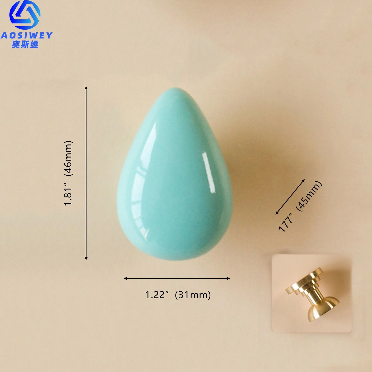 patère en céramique verte