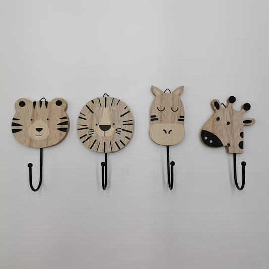 patère enfant lion, tigre, girafe ,âne