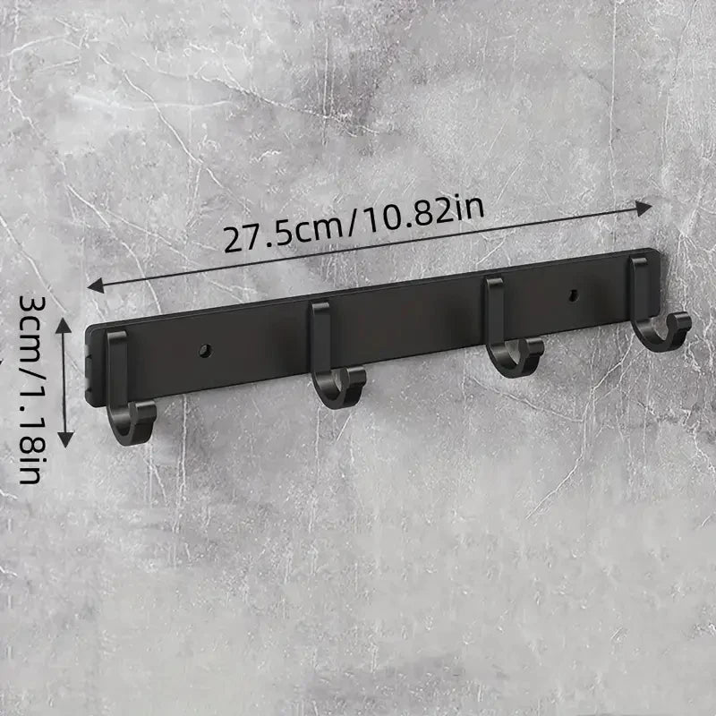 patère noire 4 crochets