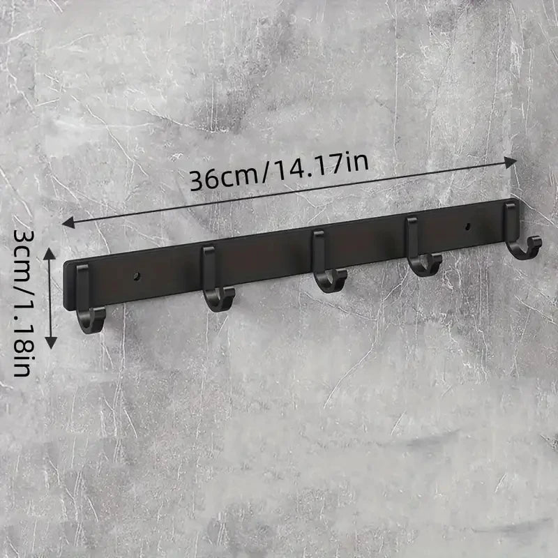 patère noire 5 crochets