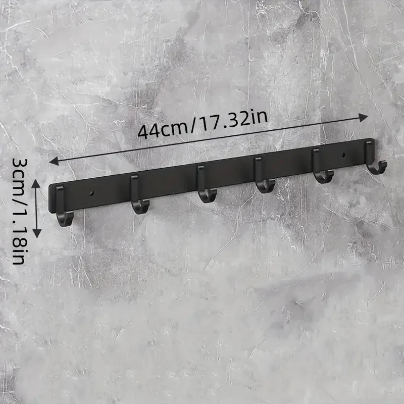 patère noire 6 crochets