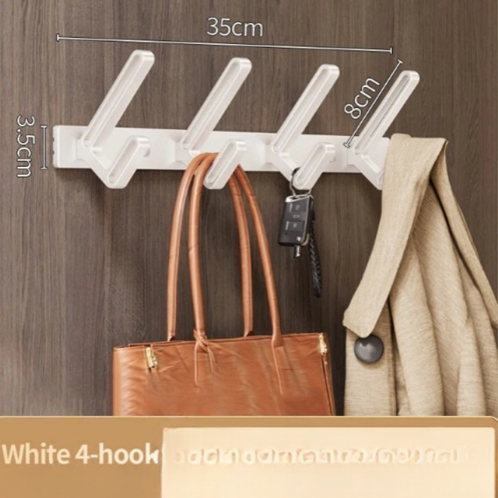 patère pour porte blanche 4 crochets