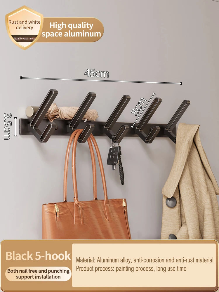 patère pour porte noire 5 crochets