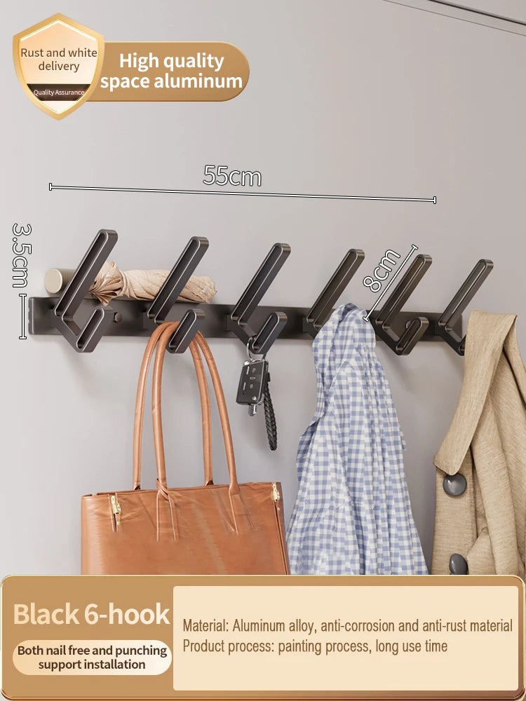 patère pour porte noire 6 crochets