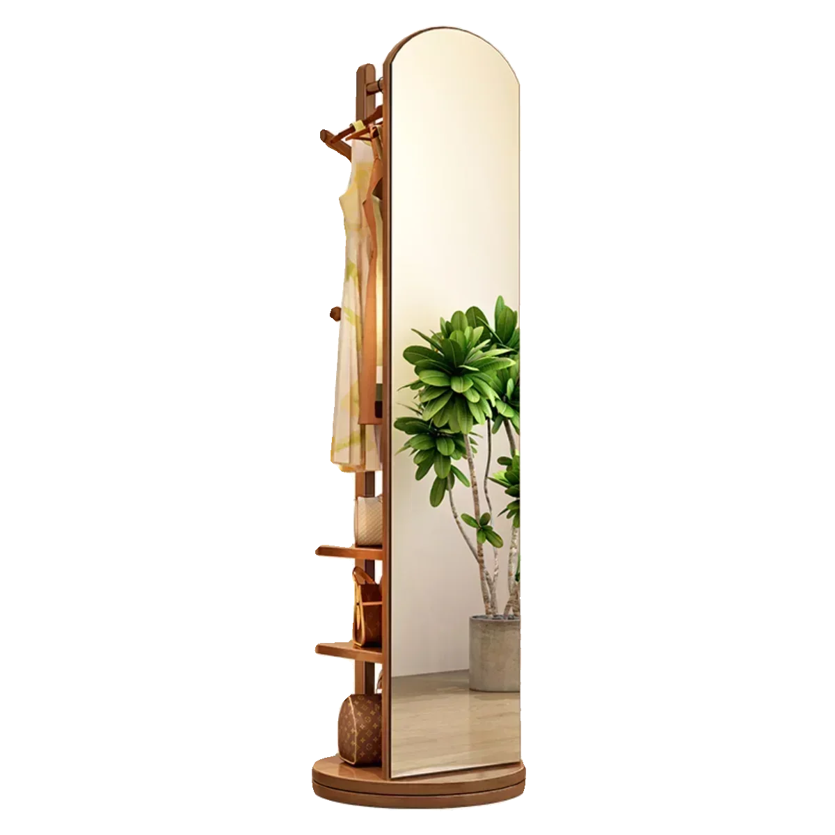 porte manteau avec miroir couleur de la bûche  40 cm