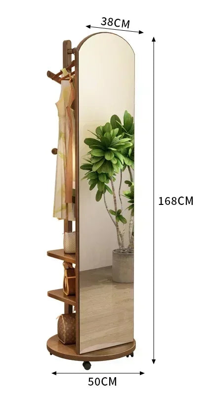 porte manteau avec miroir noyer 50 cm