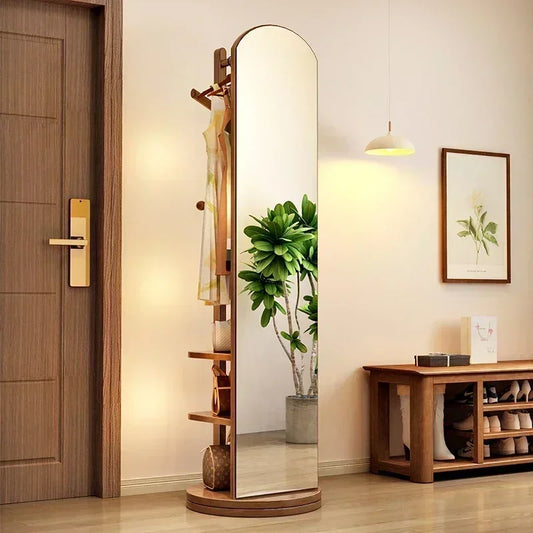 porte manteau avec miroir noyer 40 cm