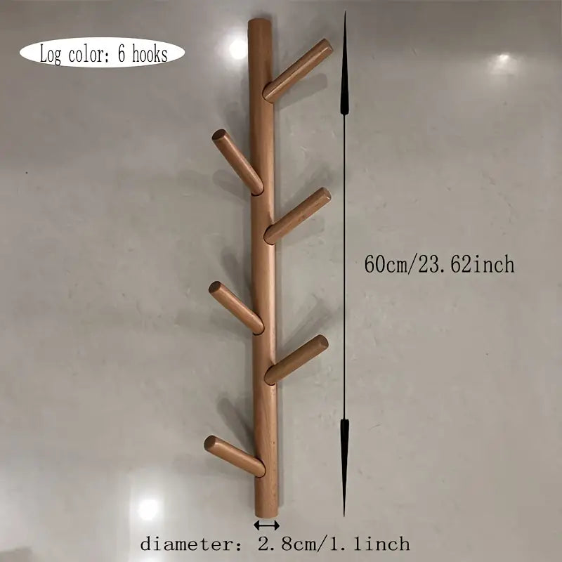 porte manteau mural  arbre bois naturel