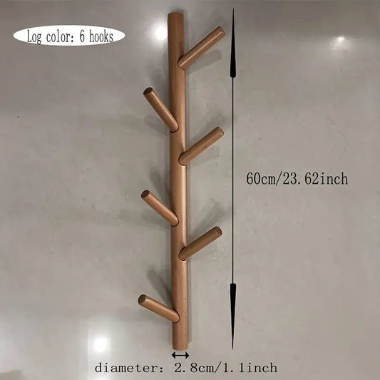 porte manteau mural  arbre bois naturel