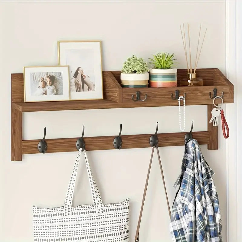 porte manteau mural avec etagere 2